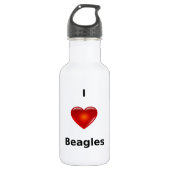 Bouteille D'eau J'aime des beagles (Devant)