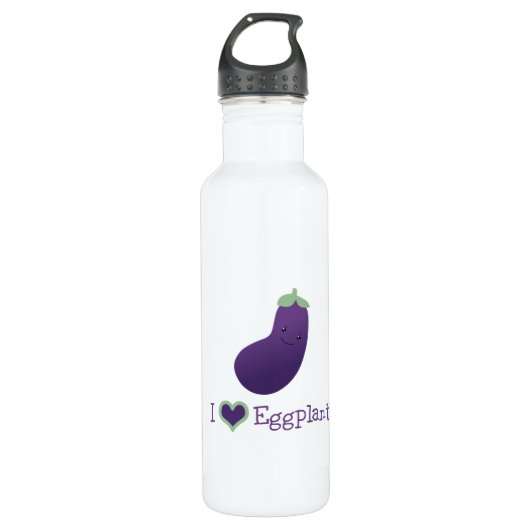 Bouteille D'eau J'aime Eggplant (Devant)
