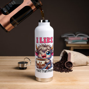 Bouteille D'eau J'aime le café plus que les gens