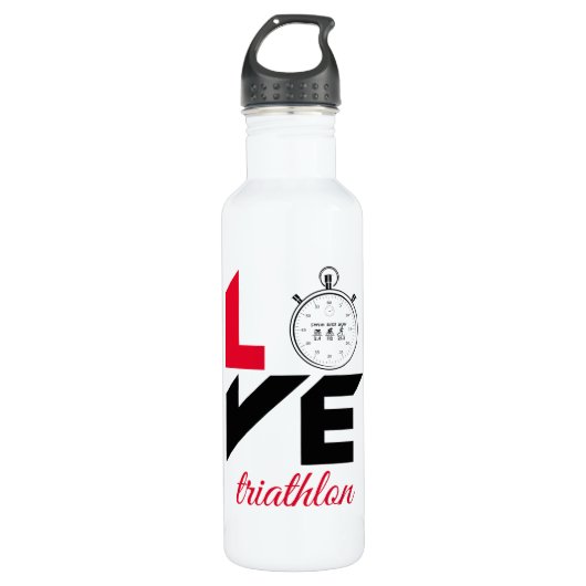Bouteille D'eau J'aime le triathlon (Devant)