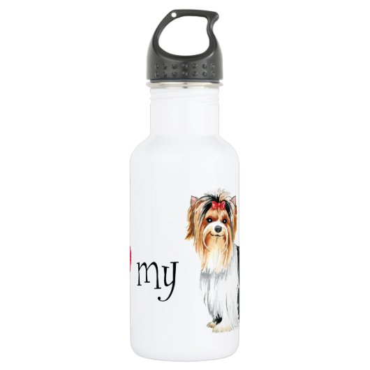 Bouteille D'eau J'aime ma Biewer Terrier (Devant)