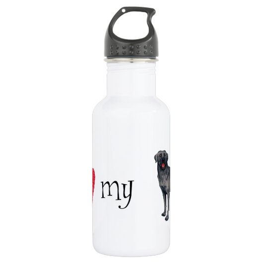 Bouteille D'eau J'aime mon Black Lab (Devant)
