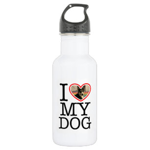 Bouteille D'eau J'aime mon chien Personnalisé