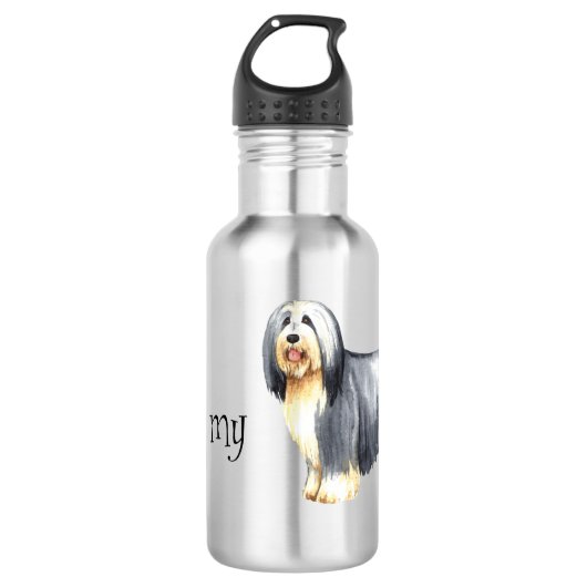 Bouteille D'eau J'aime mon collie barrée (Devant)