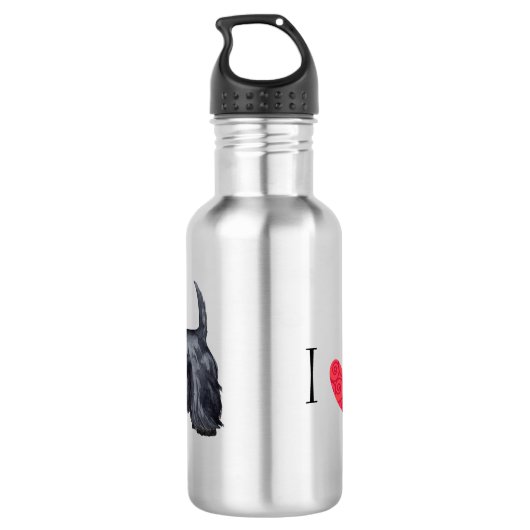 Bouteille D'eau J'aime mon Scottie (Dos)