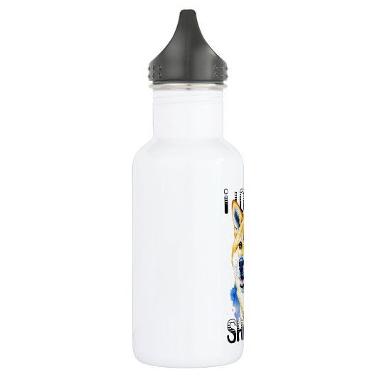 Bouteille D'eau J'Aime Mon Shiba Inu | Propriétaire de chien (Gauche)