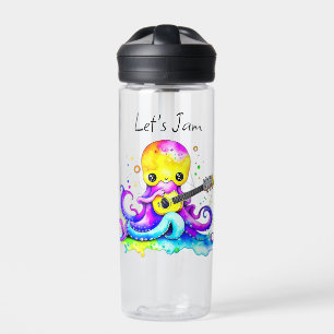 Bouteille D'eau Jam Octopus Jouer Guitare Acoustique