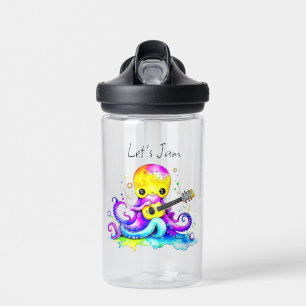 Bouteille D'eau Jam Octopus Jouer Guitare Acoustique