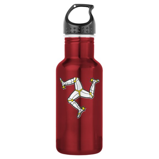 Bouteille D'eau Jambes mannoises du drapeau 3 d'île de Man de (Devant)