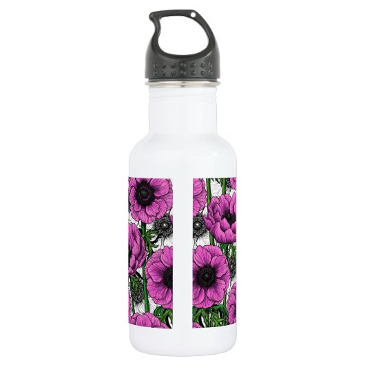 Bouteille D'eau Jardin d'anémone rose (Dos)