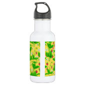 Bouteille D'eau Jardin de fraise sur jaune (Dos)