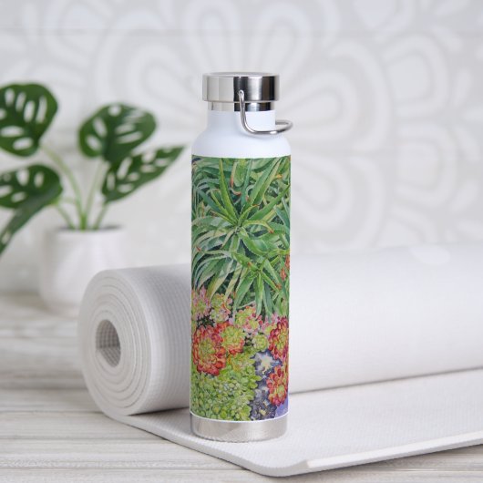 Bouteille D'eau Jardin de succulentes (Yoga (pivoté))