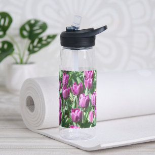 Bouteille D'eau Jardin de Tulipe pourpre Floral
