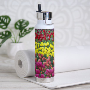Bouteille D'eau Jardin de Tulipes coloré Floral