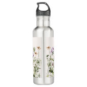 Bouteille D'eau Jardin Fleur sauvage de nom personnalisé (Dos)