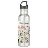 Bouteille D'eau Jardin Fleur sauvage de nom personnalisé (Devant)