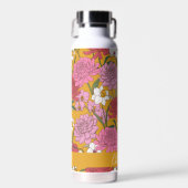Bouteille D'eau Jardin Floral Boho Jaune Nom Personnalisé (Avant)