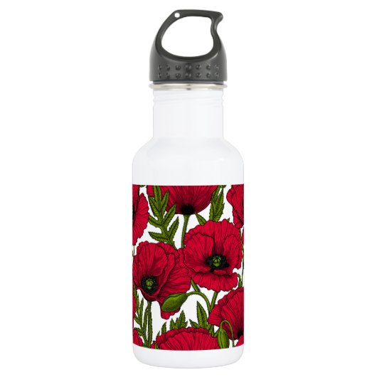 Bouteille D'eau Jardin Red Poppy 2 (Devant)