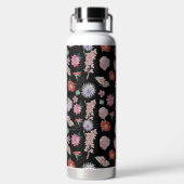 Bouteille D'eau Jardin rose noir moderne Floral (Plage)