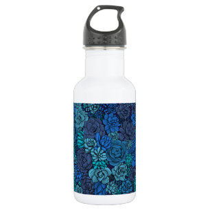 Bouteille D'eau Jardin succulent en bleu