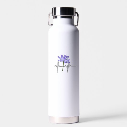 Bouteille D'eau Jardinier de fleurs violettes (Avant)