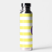 Bouteille D'eau Jaune Ensoleillé Rayé Monogramme Violet (Plage)
