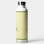 Bouteille D'eau Jaune pastel et vert chasse monogrammé (Droite)