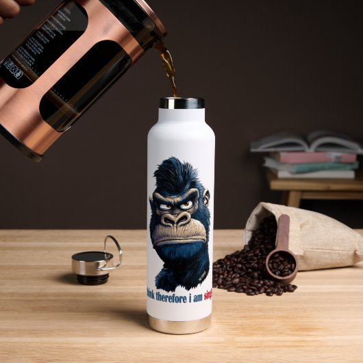 Bouteille D'eau je pense donc que je suis célibataire (Café (pivoté))