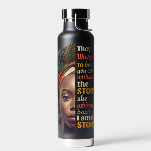Bouteille D'eau Je Suis La Tempête Afro Forte Femme D'Affaires Mèr