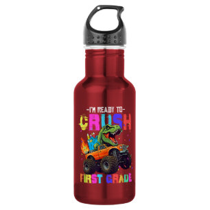 Bouteille D'eau Je suis prêt à écraser le camion de dinosaures de