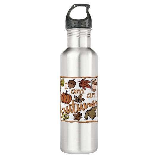 Bouteille D'eau Je suis un T-shirt classique d'automne (Devant)