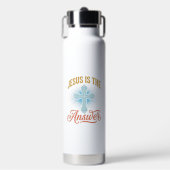 Bouteille D'eau Jésus est la réponse Croix chrétienne Vector Desig (Salle de sport)