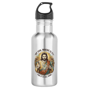 Bouteille D'eau Jésus Verre à Bière Vide Cassé Barman Boisson Humo