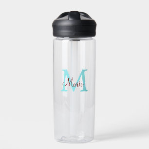 Bouteille D'eau jeté simple minimal ajouter nom monogramme rose ro