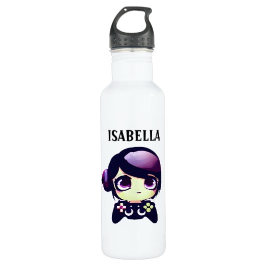 Bouteille D'eau Jeu personnalisé Kawaii Anime Gamer (Devant)