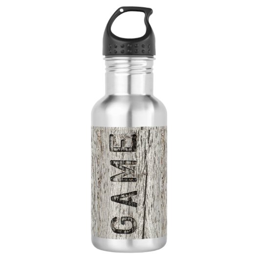 Bouteille D'eau Jeu Rustique Patiné Wood (Devant)