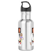 Bouteille D'eau Jiu Jitsu Papa photos personnalisées et texte manu (Dos)