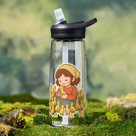 Bouteille D'eau Joie pure avec de petits canetons 🐥💛" (En extérieur (pivotée))