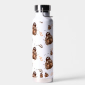 Bouteille D'eau Joli Brown et beige Ladybug et Motif de fleurs (Gauche)