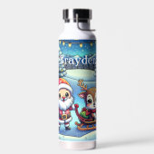 Bouteille D'eau Joli Cartoon Père Noël et Reindeer Noël (Gauche)