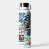 Bouteille D'eau Joli Cartoon Père Noël et Reindeer Noël (Arrière)