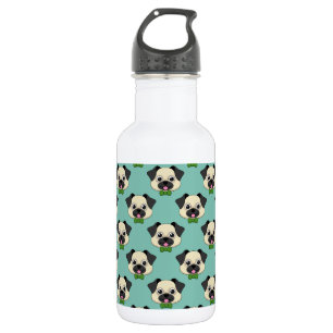 Bouteille D'eau Joli chien Carlin avec Papillon