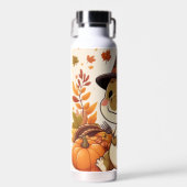 Bouteille D'eau Joli dinosaure de Thanksgiving (Avant)