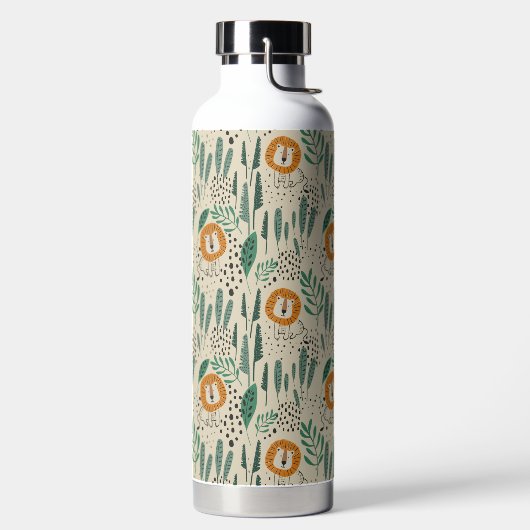 Bouteille D'eau Joli Doodle Lion Jungle Rainforest Motif (Droite)
