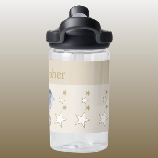 Bouteille D'eau Joli éléphant ajouter nom avec étoiles enfants bru