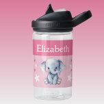 Bouteille D'eau Joli éléphant ajouter nom avec étoiles enfants ros<br><div class="desc">Bouteille d'eau CamelBak Eddy® pour enfants. Personnalisez avec un nom. Cette bouteille d'eau présente un joli éléphant aux étoiles dans les couleurs rose et blanc.</div>