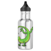 Bouteille D'eau Joli gecko vert salutations avec dessin animé (Droite)