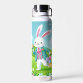 Bouteille D'eau Joli lapin de Pâques coloré (Arrière)