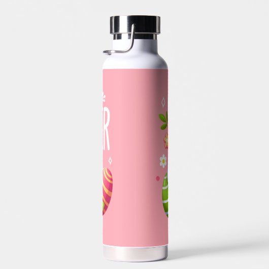 Bouteille D'eau Joli lapin de Pâques rose (Plage)