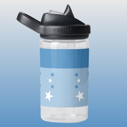 Bouteille D'eau Joli léopard ajouter nom avec étoiles enfants bleu